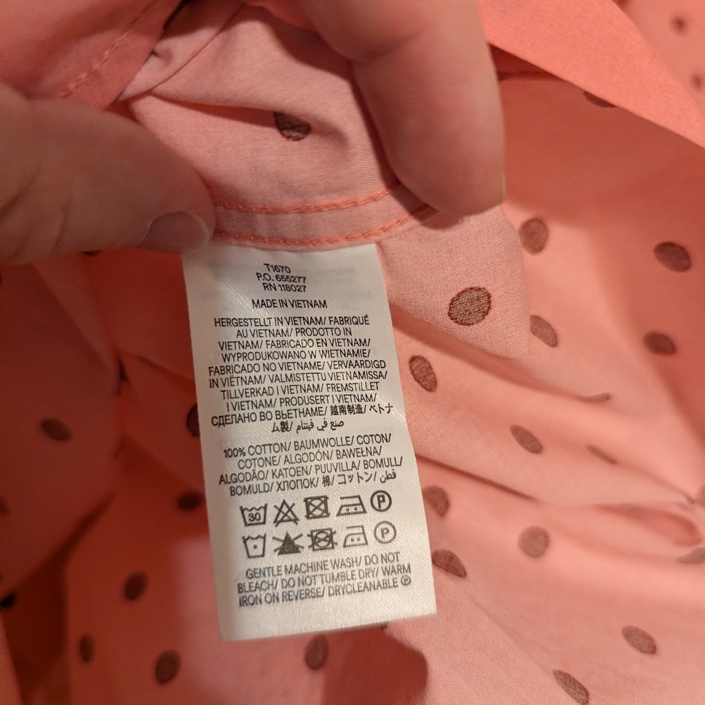 Boden Pink Polka Dot Button Down Shirt - Picture 8 of 10